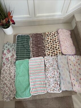 Copper Pearl and Posh Peanut Burp Cloths